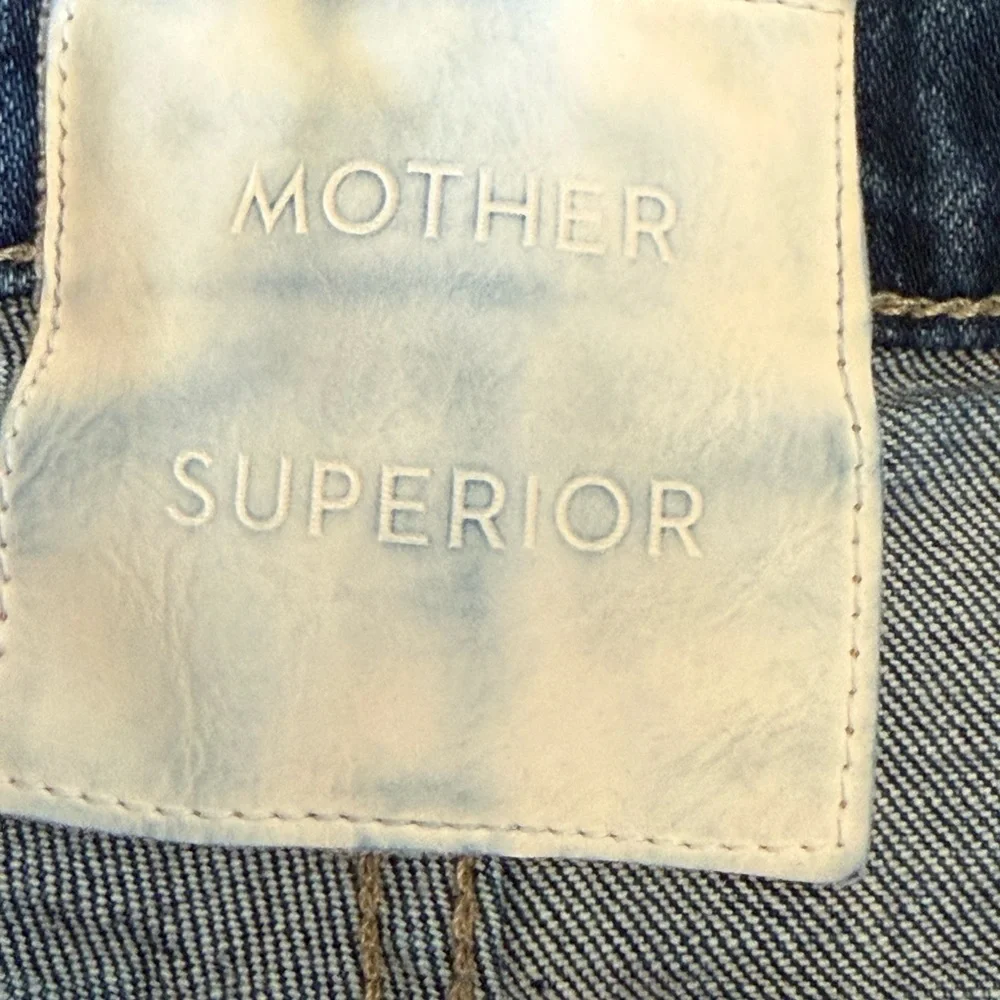 Mother The Wisher Sneak Fray Punch Buggy Denim Jeans 29 Wide Leg Raw Hem Boho